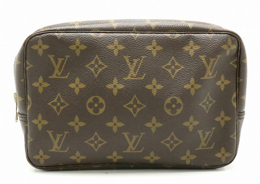 Louis Vuitton Monogram Trousse Toilette Pouch Shoulder Bag Canvas Leather Brown